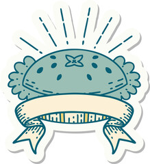 sticker of tattoo style amazing pie