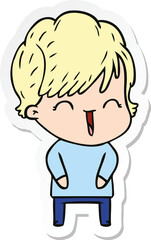 Fototapeta premium sticker of a cartoon laughing woman