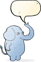 cartoon funny elephant with speech bubble