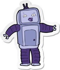 sticker of a funny cartoon robot