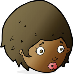 cartoon girl with concerned expression