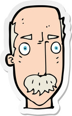 sticker of a cartoon annoyed old man