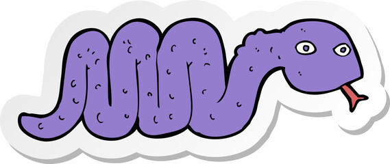 sticker of a funny cartoon snake