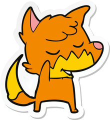 sticker of a friendly cartoon fox
