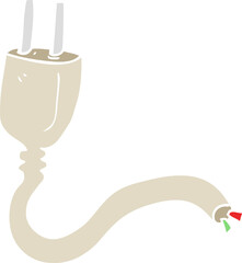 flat color illustration of a cartoon electrical plug