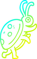 cold gradient line drawing cartoon ladybug