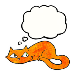 thought bubble textured cartoon cat