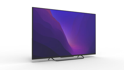 Smart tv angle view with shadow 3d render