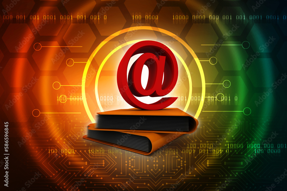 Poster 3d rendering folder icon email