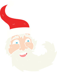 flat color illustration of a cartoon santa claus laughing