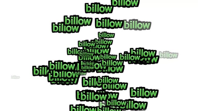 animated video scattered with the words BILLOW on a white background