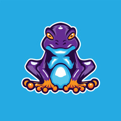 Frog with front view mascot illustration