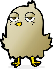 cartoon bored bird