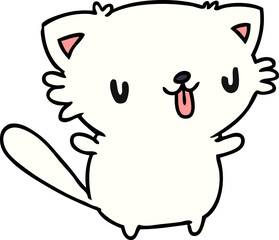 cartoon of cute kawaii cat