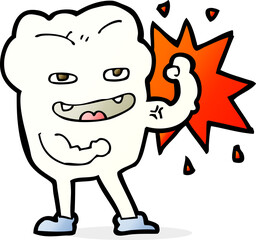 cartoon strong healthy tooth