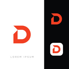 D letter logo and app design.