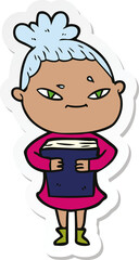 sticker of a cartoon woman