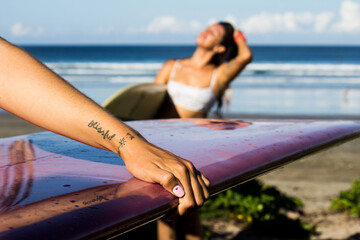 Pura Vida Surfing Surf girls women Costa Rica waves fun joyful blissful