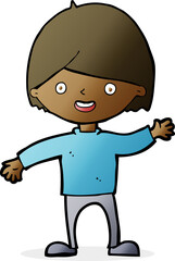 cartoon waving boy