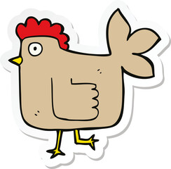sticker of a cartoon chicken