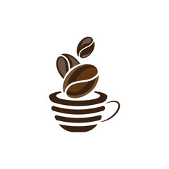 coffee honey logo template abstract vector illustration cup design