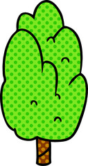 cartoon doodle single green tree