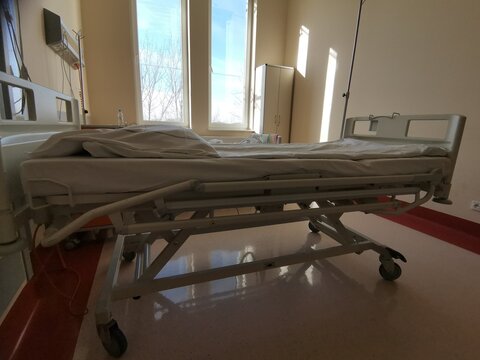 Interior of a hospital. Ł&oacute;żko szpitalne. Sala przedoperacyjna. Olsztyn. Polska - Mazury - Warmia.