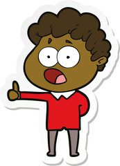 sticker of a cartoon man gasping in surprise