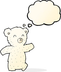 cute cartoon polar bear with thought bubble