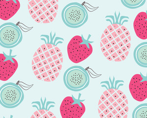 Fruits set, vector illustration, in abstract style. Design elements.