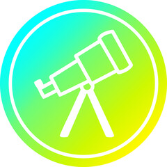 astronomy telescope circular in cold gradient spectrum
