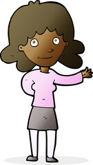 cartoon friendly woman