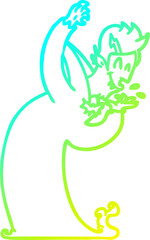 cold gradient line drawing cartoon vampire