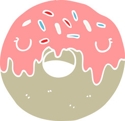 flat color style cartoon donut