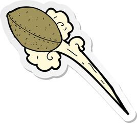 sticker of a throwing football cartoon
