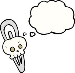 thought bubble cartoon skull hairclip