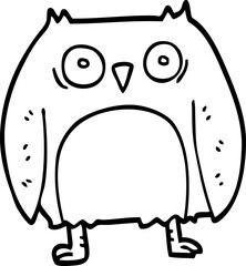 funny line drawing cartoon owl