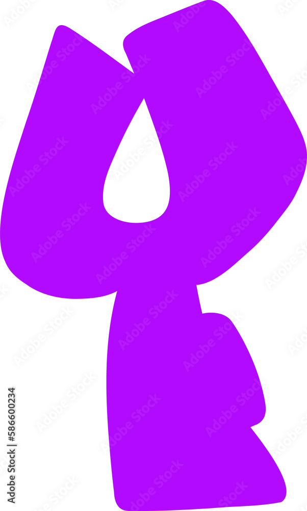 Sticker purple graffiti letter y