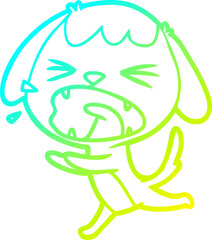 cold gradient line drawing cute cartoon dog