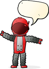 cartoon astronaut with speech bubble