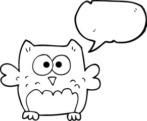 speech bubble cartoon owl