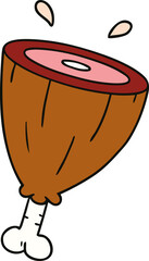 cartoon doodle of a joint of ham