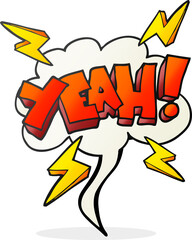 Yeah! speech bubble cartoon symbol