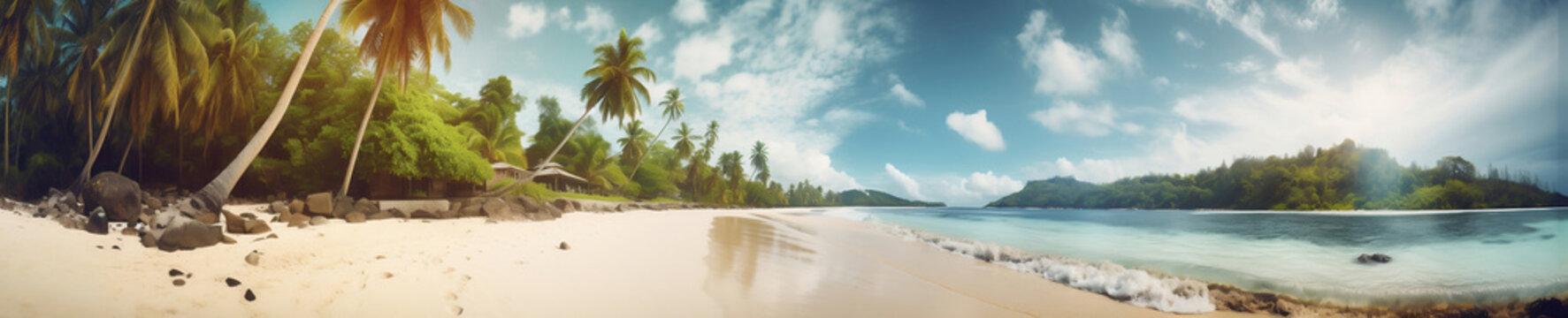 Tropical beach. Generative AI.