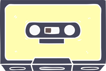 flat color style cartoon old cassette tape