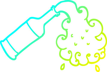 cold gradient line drawing cartoon beer pouring