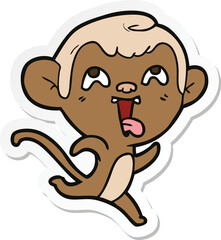 Fototapeta premium sticker of a crazy cartoon monkey