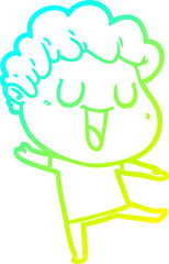 cold gradient line drawing dann cartoon man