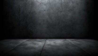 black room background abstract with Gradient in empty room studio, black background for product show, digital ai art	
