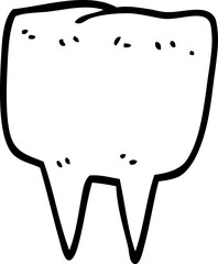 line drawing cartoon tooth